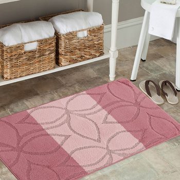 Komplet łazienkowy z wycięciem pod toaletę Montenegro XL Kwiat - różowy