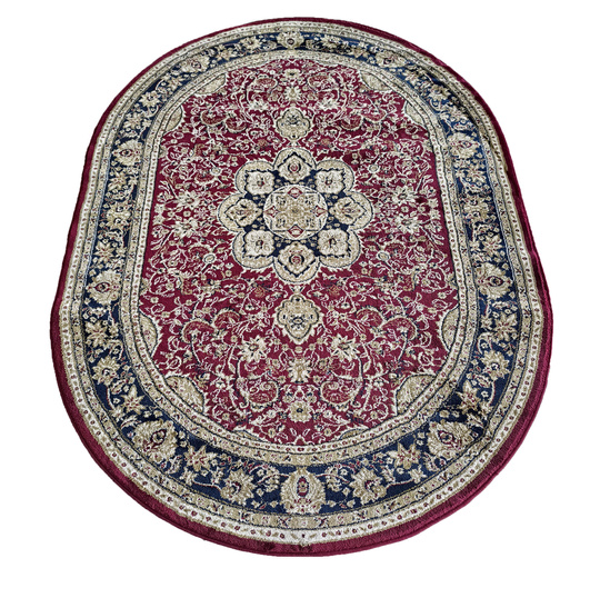 Dywan ekskluzywny czerwony Kashmir New 03 owalny