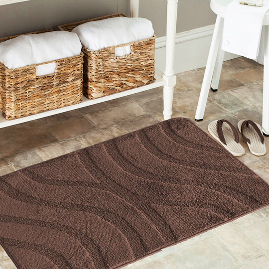 Komplet łazienkowy z wycięciem pod toaletę Montenegro Fale - umbra brown