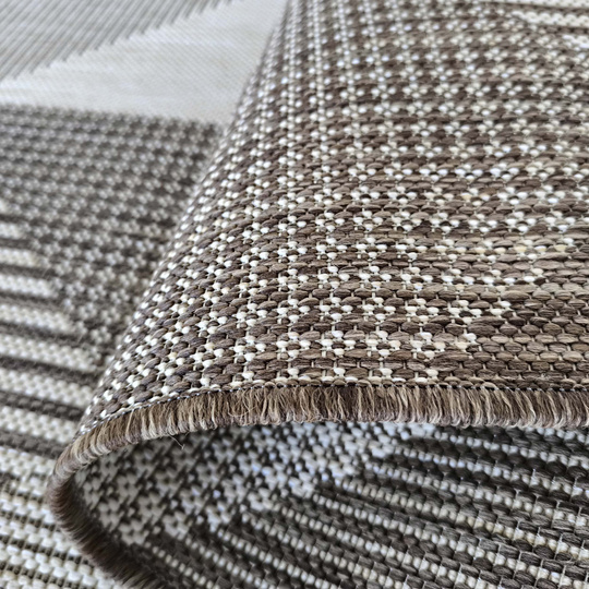 Nowoczesny dywan sznurkowy OUTDOOR dwustronny MODERN 16 brązowy