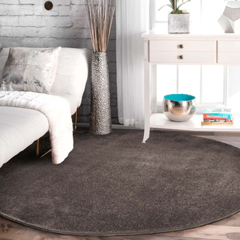 Dywan Premium koło jednolity brązowy