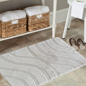 Komplet łazienkowy z wycięciem pod toaletę Montenegro Fale - popielaty