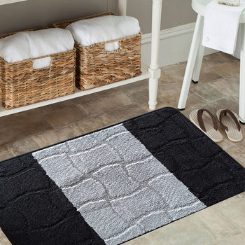 Komplet łazienkowy z wycięciem pod toaletę Montenegro Kafelki-czarno- szary