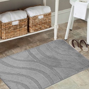 Komplet łazienkowy z wycięciem pod toaletę Montenegro Fale - szary