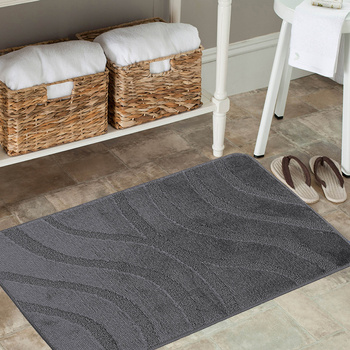 Komplet łazienkowy z wycięciem pod toaletę Montenegro Fale - ciepły szary