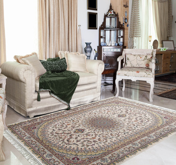 Kunsztowny dywan turecki- PERS- 02- kremowy