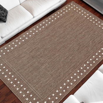 Nowoczesny dywan sznurkowy OUTDOOR dwustronny MODERN 11 Brązowy