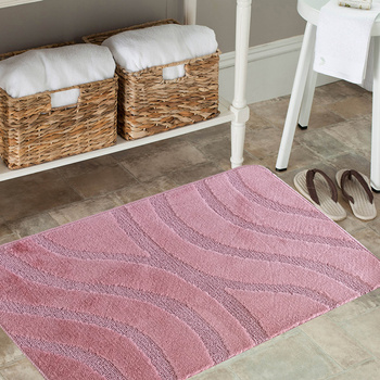 Komplet łazienkowy z wycięciem pod toaletę Montenegro Fale - różowy