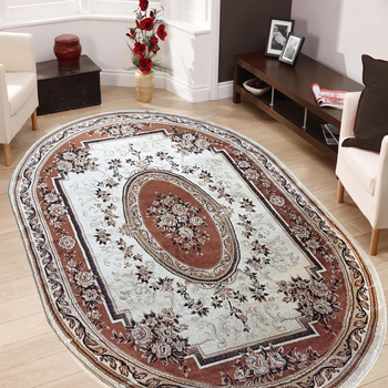 Dywan ekskluzywny brązowy Kashmir New 04 owalny