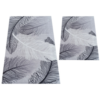 Komplet łazienkowy antypoślizgowy Heos New 107 - szary - bez frędzli