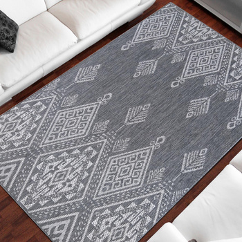 Nowoczesny dywan sznurkowy OUTDOOR dwustronny MODERN 13 Szary