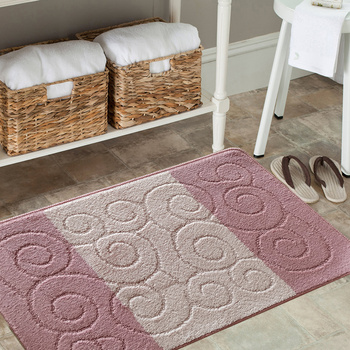 Komplet łazienkowy z wycięciem pod toaletę Montenegro XL Ślimaki - pudrowy