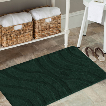 Komplet łazienkowy z wycięciem pod toaletę Montenegro Fale - butelkowa zieleń