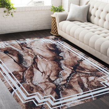 Dywan antypoślizgowy Heos New 118 - brązowy- bez frędzli