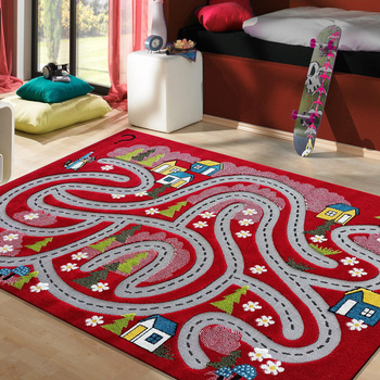 Sensoryczny dywan dziecięcy Color Kids 02- Czerwony