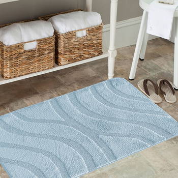 Komplet łazienkowy z wycięciem pod toaletę Montenegro Fale  - baby blue