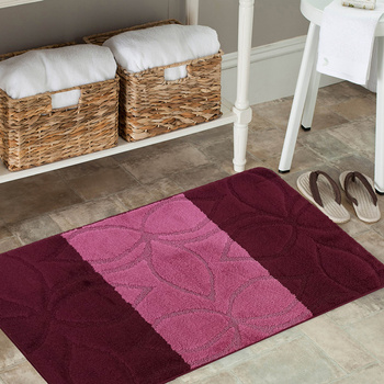 Komplet łazienkowy z wycięciem pod toaletę Montenegro XL Kwiat - bordowy