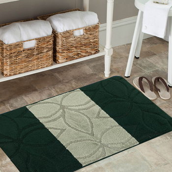 Komplet łazienkowy z wycięciem pod toaletę Montenegro XL Kwiat - ciemny zielony