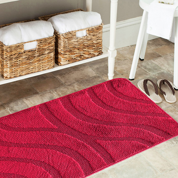 Komplet łazienkowy z wycięciem pod toaletę Montenegro Fale - burgund