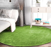 Dywan Premium koło jednolity zielony