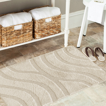 Komplet łazienkowy z wycięciem pod toaletę Montenegro Fale - perłowy