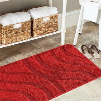 Komplet łazienkowy z wycięciem pod toaletę Montenegro Fale - Soczysta Czerwień