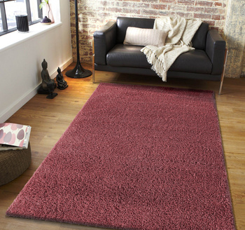 Dywan nowoczesny mięciutki Santo - typu Shaggy - ceglany